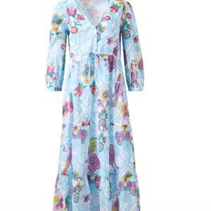 NWT Banjanan Castor Dress Folk Floral Sky Women's Small